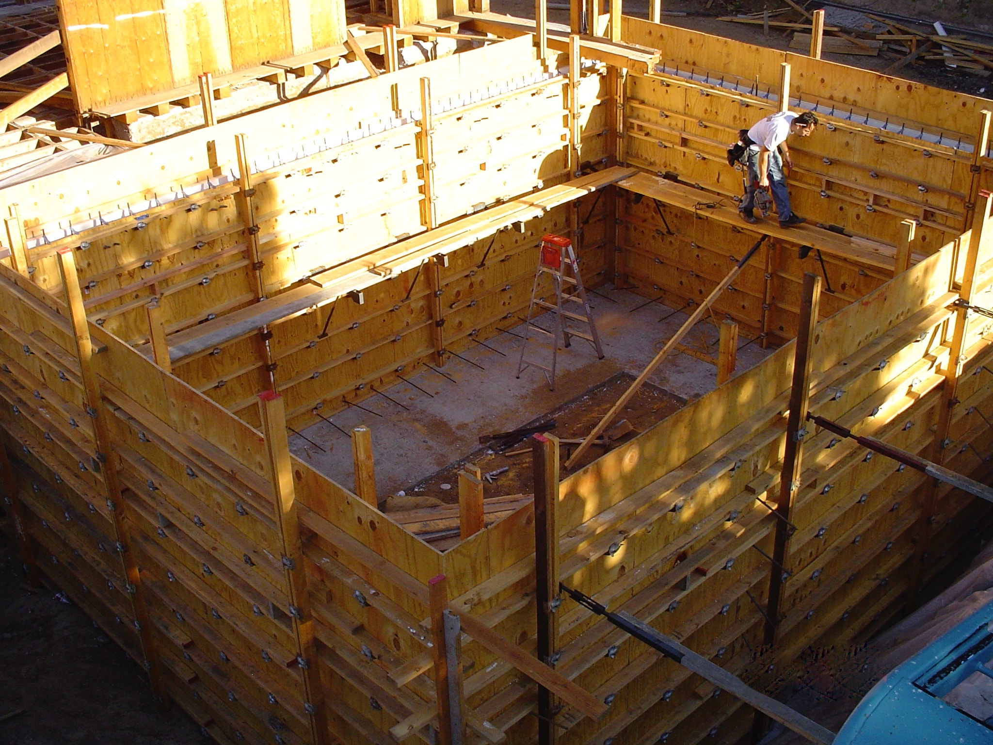Formed basement walls under construction in Los Angeles — Concrete Etc., Inc.