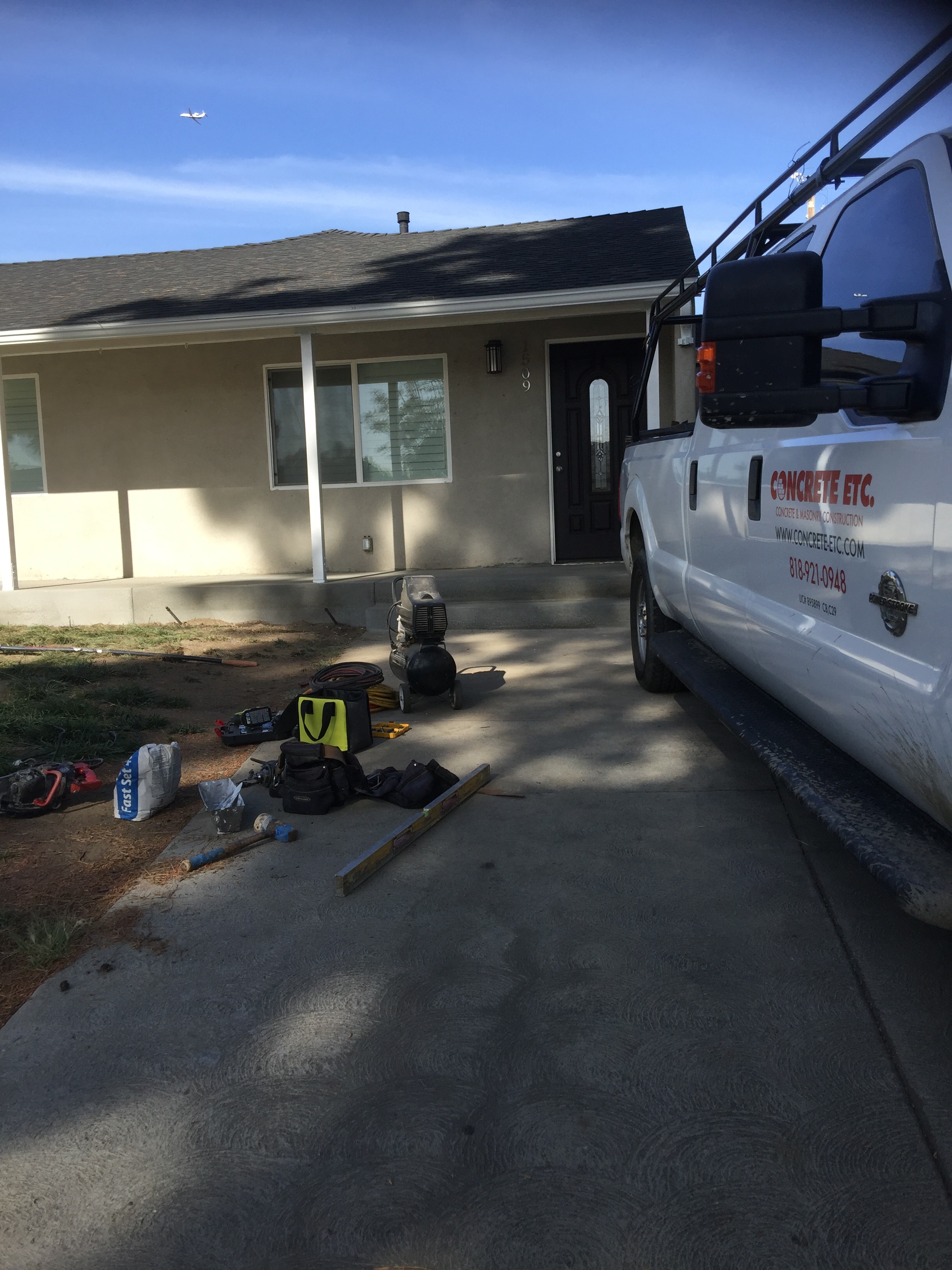 Concrete porch landing foundation completed at a Burbank residential property — Concrete Etc., Inc.