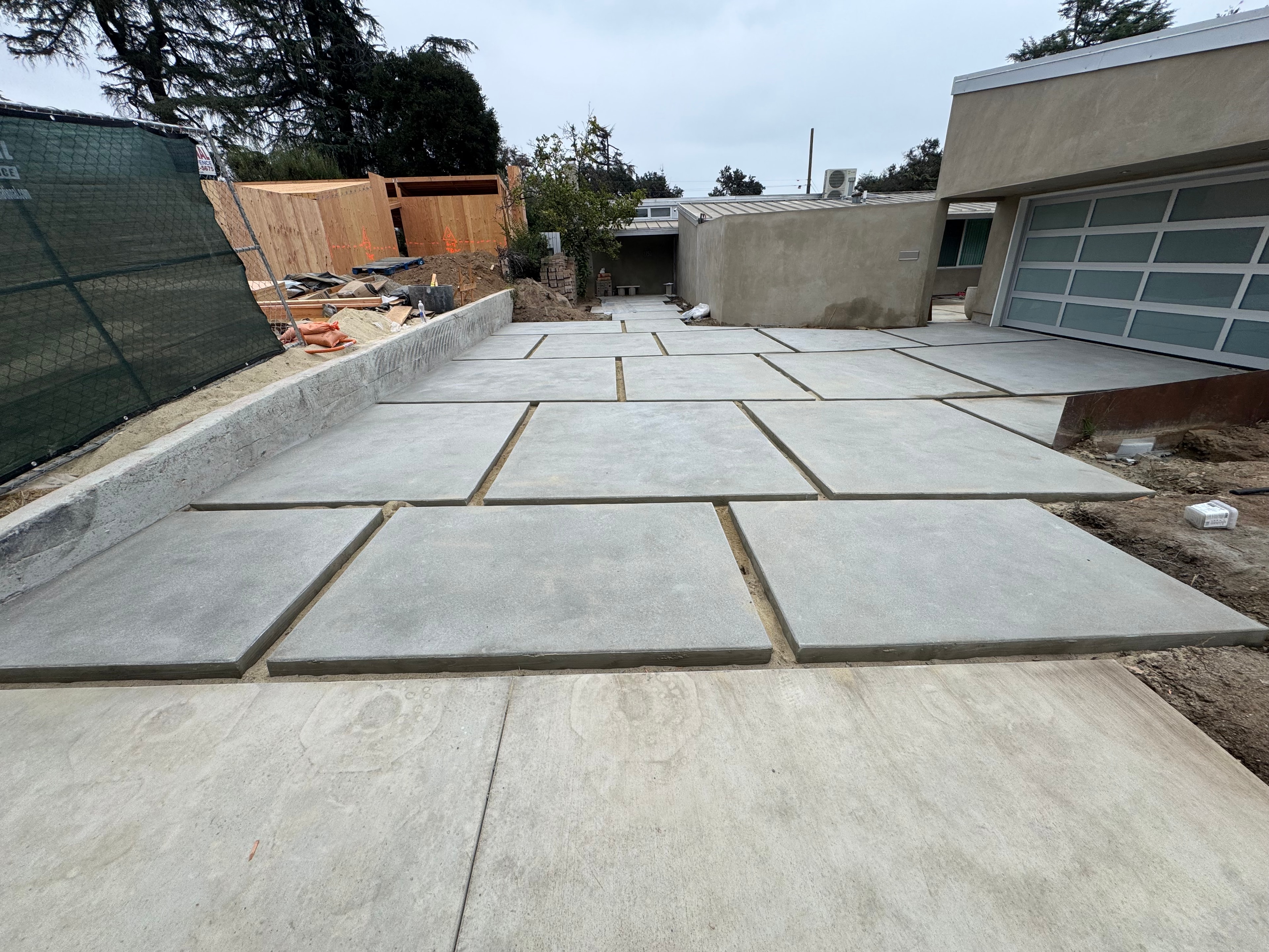 Concrete driveway under construction