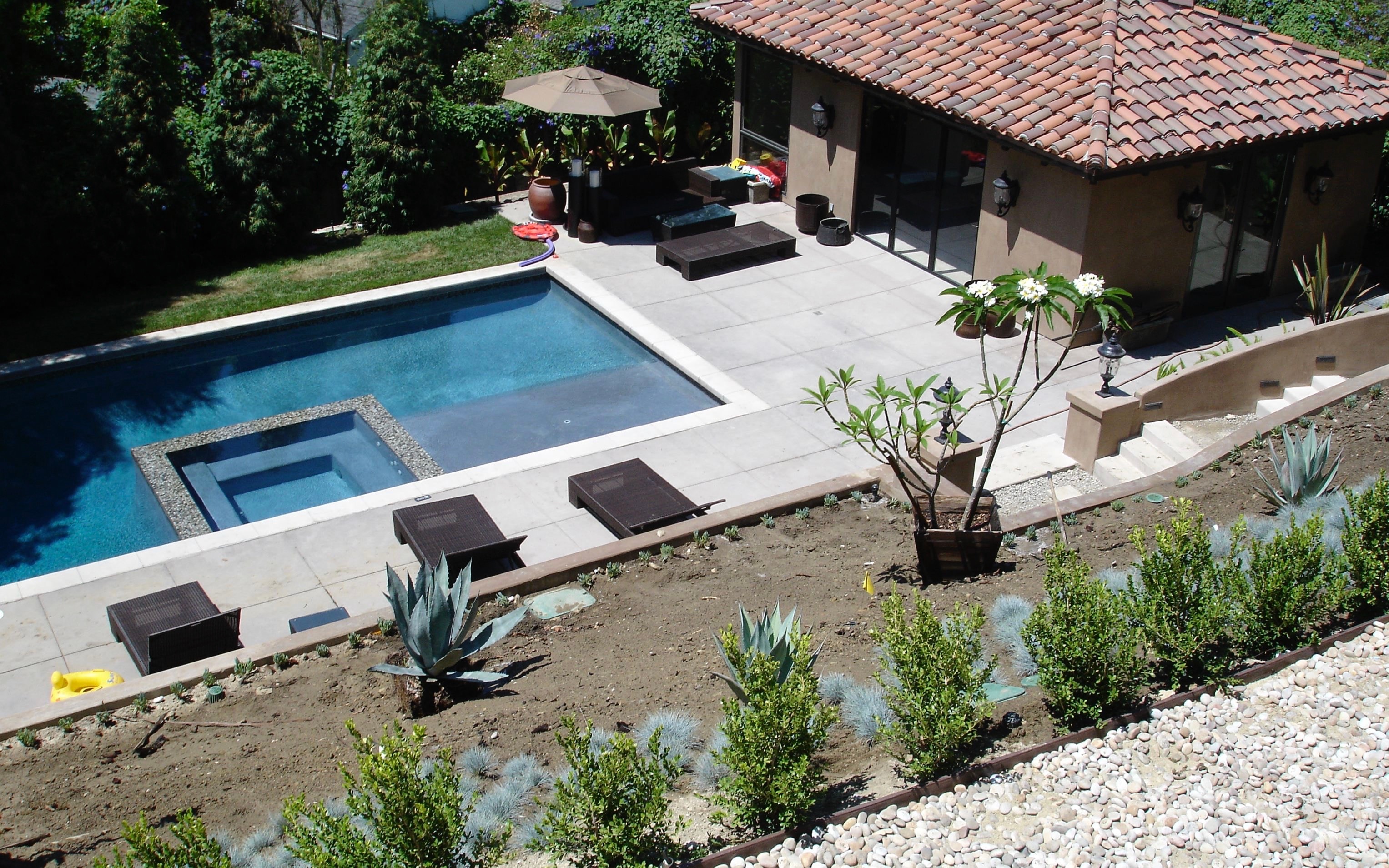 Pool deck and spa — San Fernando Valley, CA