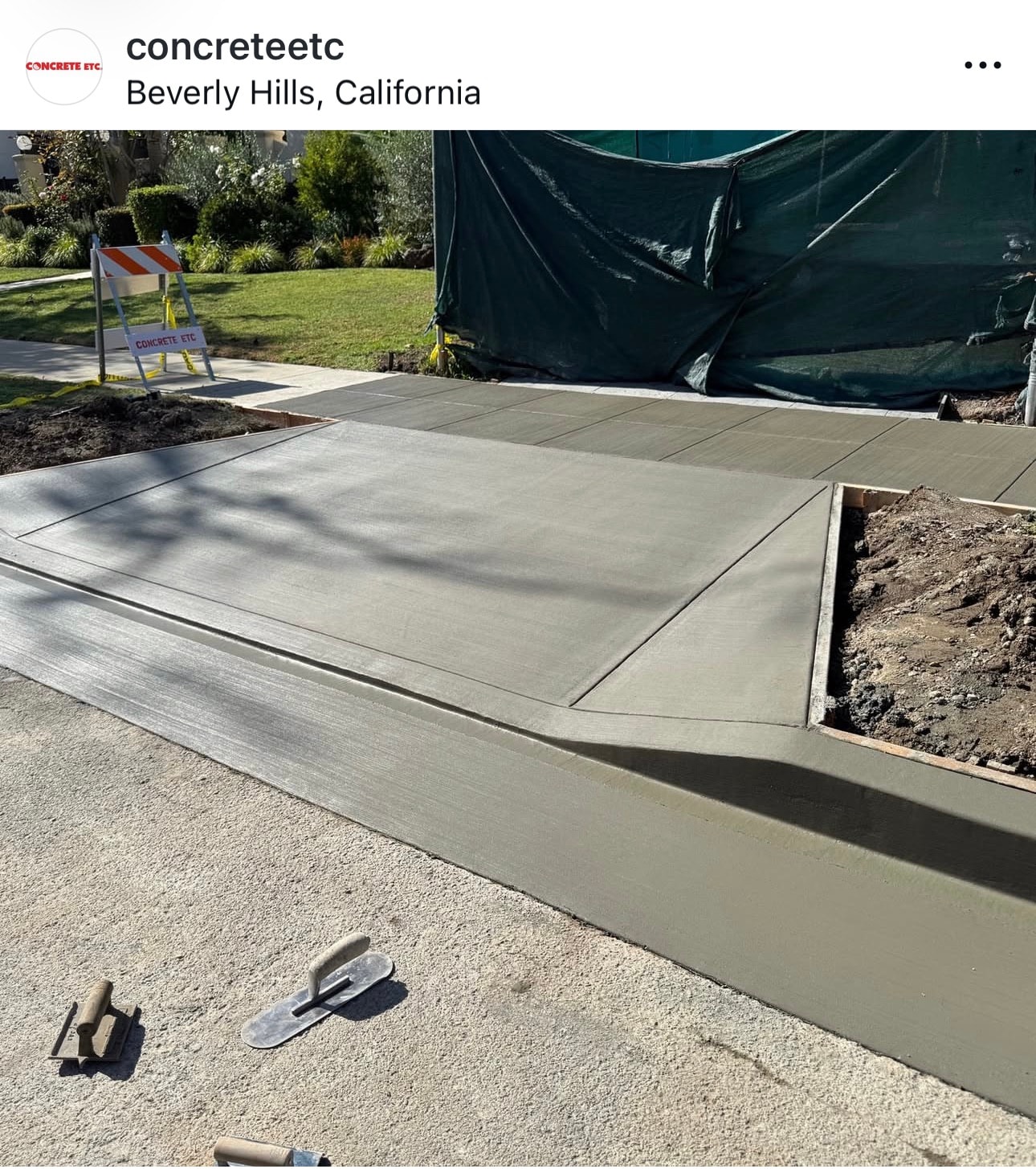 Public works driveway approach installation in Beverly Hills by Concrete Etc., Inc.