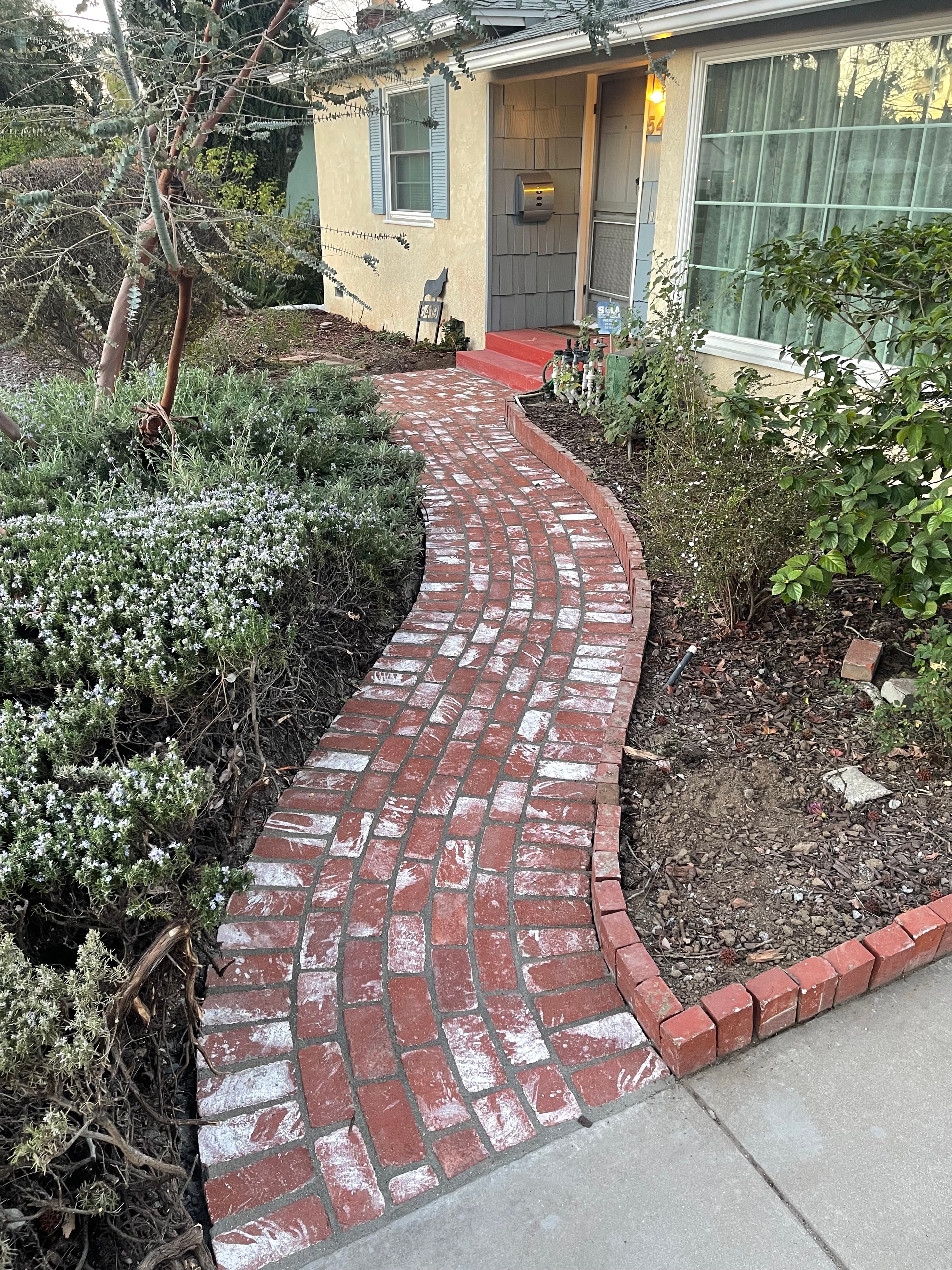 Brick walkway masonry construction by Concrete Etc. in Los Angeles