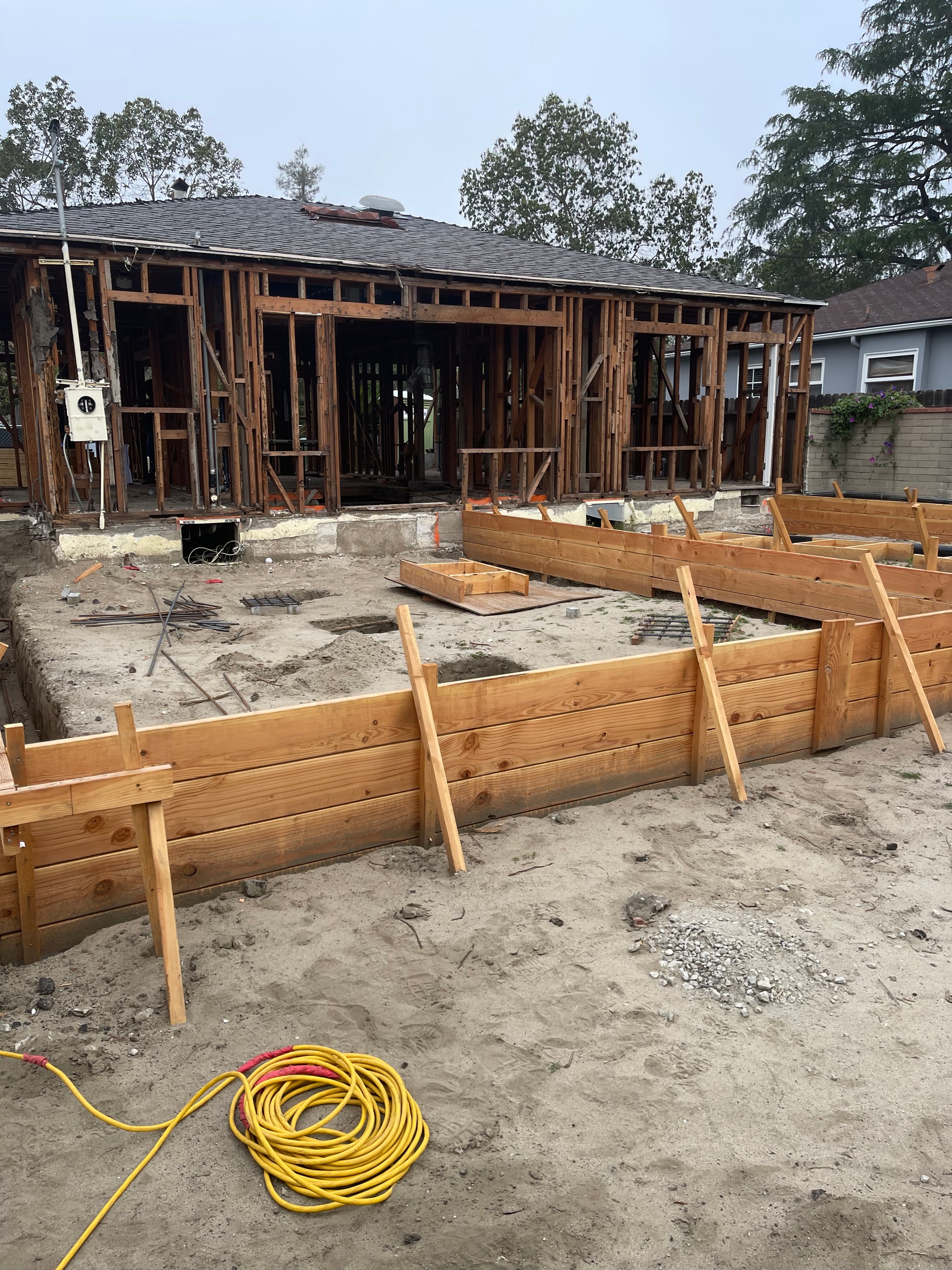 Concrete foundation for addition, Sherman Oaks