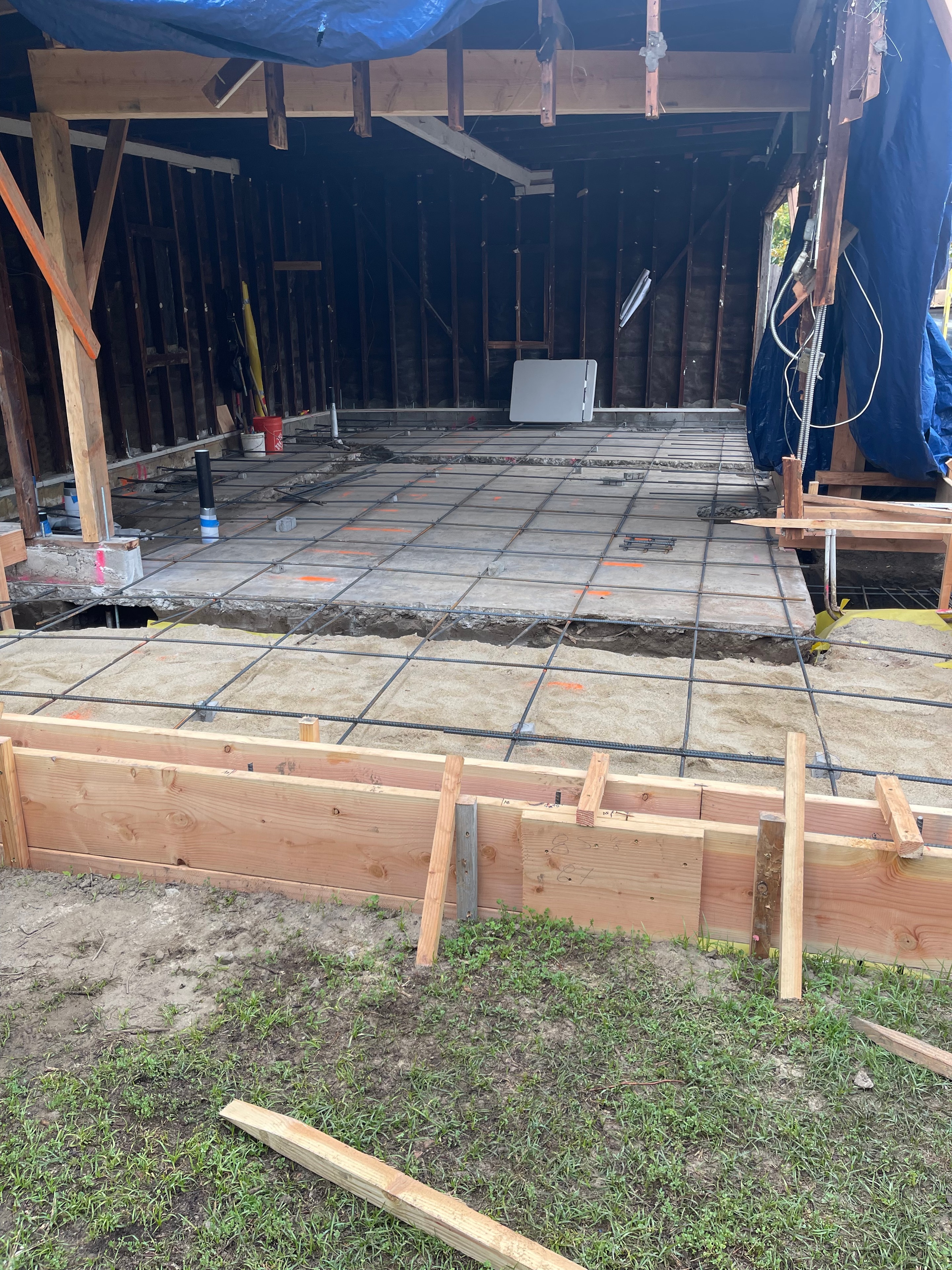 Concrete foundation for addition, Sherman Oaks