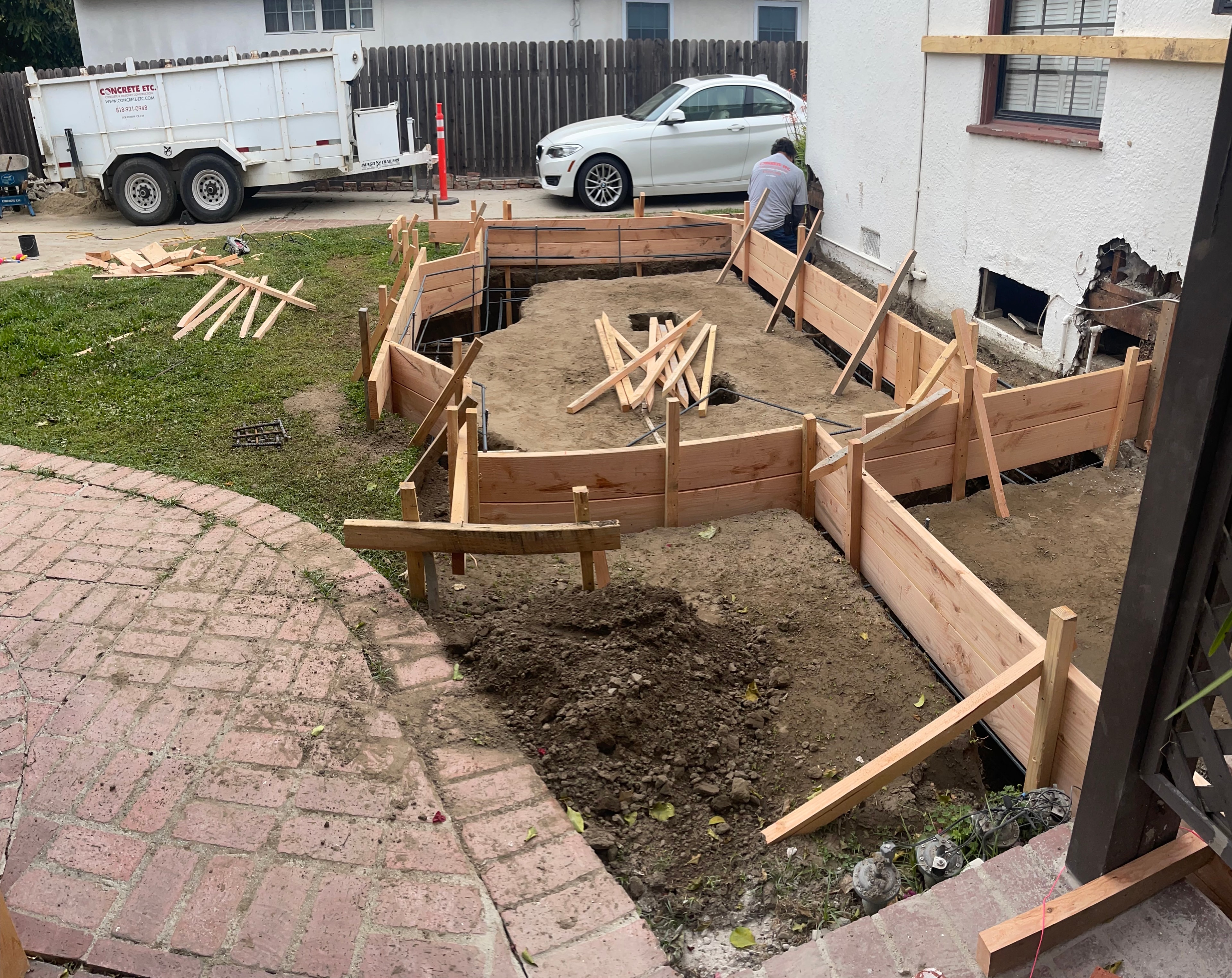 Concrete foundation underpinning for ADU, Sherman Oaks