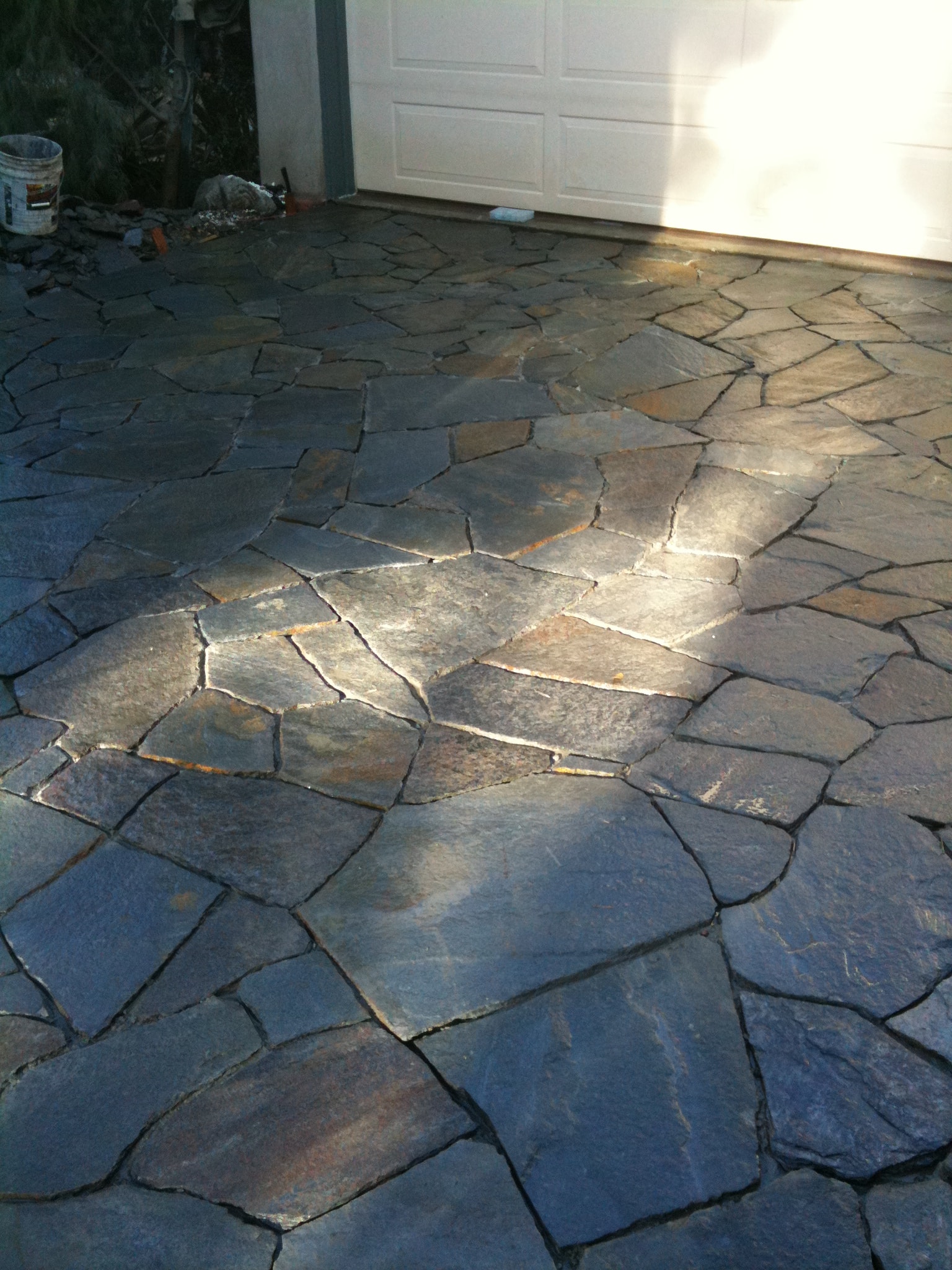Slate stone veneer masonry installation by Concrete Etc.